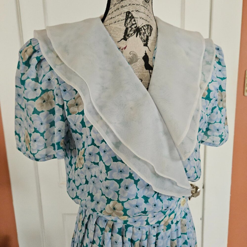 Vintage Lates 80's Maggy Boutique Spring Floral Dress S-6